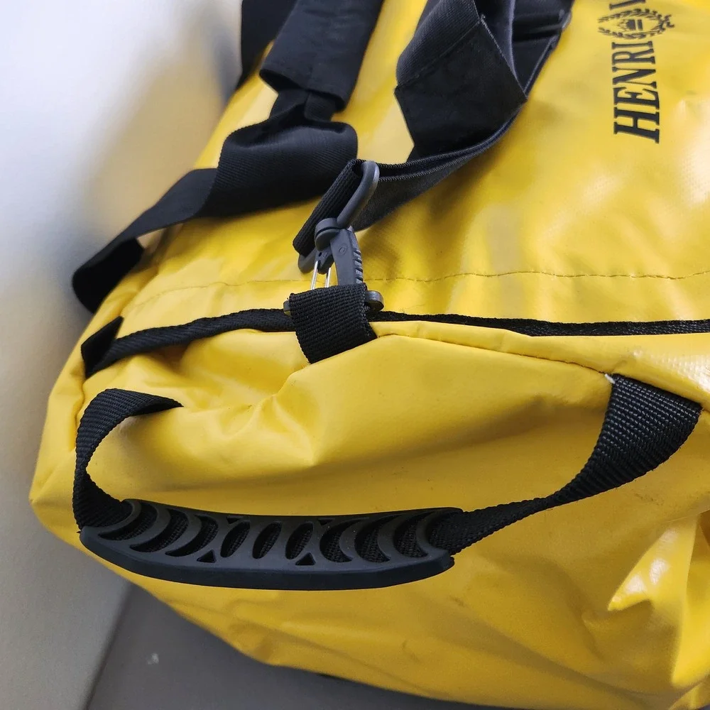 VTG Henri Lloyd Yellow Waterproof Sailing Storm Barrel Duffel Bag 85L Gorpcore